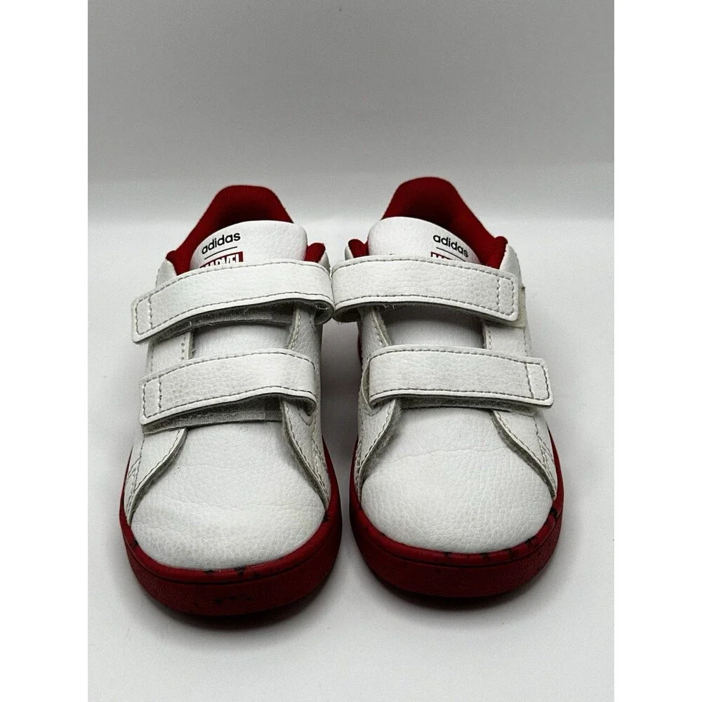 Adidas Marvel Spider-Man Advantage Toddler Shoes Size 7.5K White Red HQ8841
